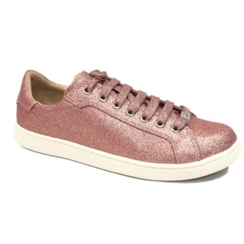 Ugg Australia Women's Milo Glitter Pink Lace Up Tennis Sneakers Shoes Size 8 NWB
